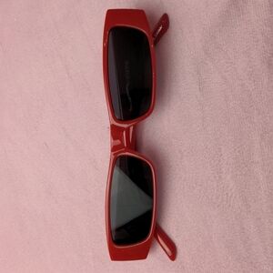 Petals and Peacocks Red Skinny Sunglasses